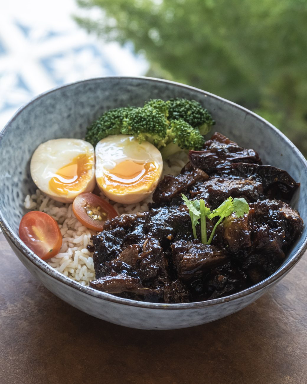 Spicy Teriyaki Lion's Mane Mushroom Brown Rice